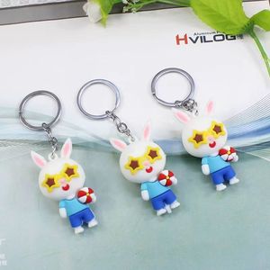 Porte-clés en silicone de dessin animé, pendentif en caoutchouc souple de 3-6 cm pour filles, cadeau pour sac de voiture, Saint-Valentin, Fête des Enfants - Product Image 5