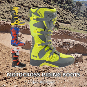 Botas de Motocross de Alta Calidad hasta la Rodilla con Cierre de Cremallera y Forro de Cuero Genuino para Uso en Cross-Country - Product Image 2