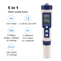 Testeur d'eau numérique professionnel 5 en 1, de PH/TDS/EC/salinité/température, stylo testeur étanche, multifonctionnel