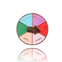 Bros Pin Huruf Berbahan Zinc Alloy dengan Dial Berputar Warna-warni, Desain Kartun/Geometris Bentuk Bulat/Hati/Bunga, Lucu dan Unik