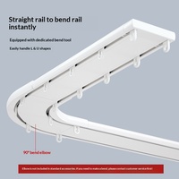 Rail de rideau double intégré en alliage d'aluminium, design monobloc luxe léger, rail droit épaissi à fonctionnement silencieux