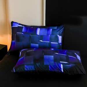 Polyester Fiber Four-Piece <b>Bed</b> <b>Set</b> <b>for</b> Home, Factory Custom, Soft and Breathable Feel, Stylish Belted Knot Pattern - Product Image 4