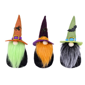 Muñeco de peluche sin rostro para Halloween, adorno con sombrero de bruja brillante, figura de mesa para decoración del hogar y fiestas - Product Image 4
