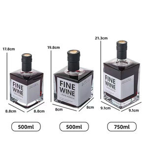 Bouteilles en verre carrées de luxe avec logo personnalisé en gros 500ml & 750ml liège scellé pour <span class=keywords><strong>vodka</strong></span> whisky & Tequila Spirit - Product Image 6