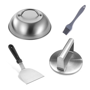 Manjia kalbur aksesuarları Set profesyonel <span class=keywords><strong>Burger</strong></span> presi Smashed <span class=keywords><strong>Burger</strong></span> kiti paslanmaz çelik <span class=keywords><strong>Burger</strong></span> presi erime kubbe ile - Product Image 6