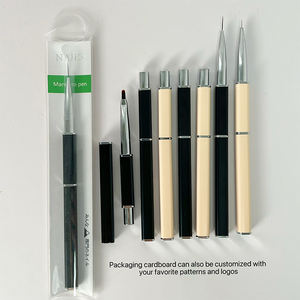 แปรงทำเล็บระดับมืออาชีพแบบกำหนดเอง แปรงทำเล็บโลหะพร้อมโลโก้แบรนด์ส่วนตัว ปากกาวาดลายเส้น 9มม. 12มม. 15มม. - Product Image 2