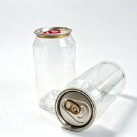 Bocaux en plastique PET de qualité alimentaire en gros, 355 ml, transparents, avec couvercle en aluminium pour thé aux perles, jus, café, boissons et eau pétillante