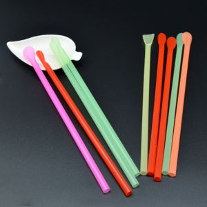Paille cuillère en plastique PLA PP colorée Offre Spéciale Eco biodégradable de diamètre 6mm pour boire du thé au lait - Product Image 6