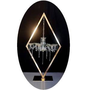 Giá đỡ nến hình kim cương bằng kim loại cao, trang trí bàn ăn sang trọng cho nhà, tiệc, đám cưới - Product Image 1