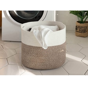 Cesto de <span class=keywords><strong>Ropa</strong></span> <span class=keywords><strong>Sucia</strong></span> Grande de Cuerda de Algodón Tejida Marrón, Nuevo Modelo 2025 - Product Image 4