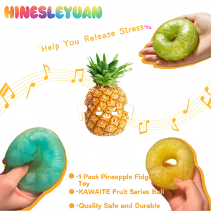 Soft TPR Pineapple Slice Shape Custom Color Squeezable Slow Rise Novelty <b>Desk</b> Squishy <b>Toy</b> - Product Image 5