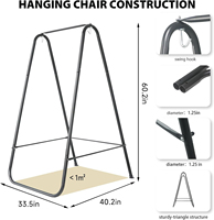 Support de chaise suspendue Mingchan avec cadre de sécurité anti-basculement, berceau portable pour jardin, patio, cour extérieure