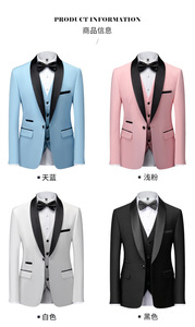 Trajes de Boda para <span class=keywords><strong>Hombre</strong></span> Ropa de Novio Blanco <span class=keywords><strong>Rojo</strong></span> S-6XL (Chaqueta+Chaleco+Pantalón) Esmóquines Transpirables de 3 Piezas <span class=keywords><strong>Traje</strong></span> de Fiesta de Negocios Tallas Grandes - Product Image 5