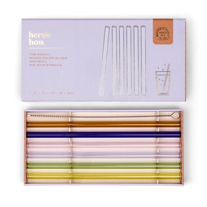 Voici comment Danny a mélangé les pailles en verre colorées, lot de 6 pailles à mélanger pour Highball, 0,25 x 7,8 pouces - Product Image 1