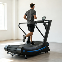 Tapis roulant incurvé non motorisé, résistance réglable sur 1 à 6 niveaux, charge maximale de 180 kg, bande de course en nylon pour la salle de sport, équipement d'entraînement à domicile