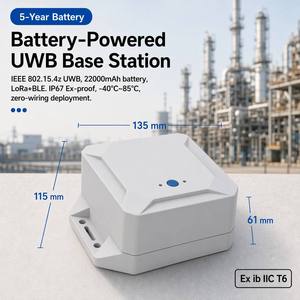 สถานีฐาน UWB แบตเตอรี่จากผู้ผลิต ความจุ 22000mAh รับประกัน 5 ปี มาตรฐาน IP67 ป้องกันการระเบิด ระบบ LoRa Wireless Anchor สำหรับความปลอดภัยในงานเหมืองและอุตสาหกรรมเคมี - Product Image 1
