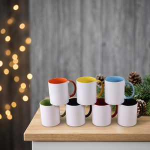 Juego de Tazas de Cerámica de 11 oz, Diseño Minimalista de Doble Color Interior y Exterior, Apto para Lavavajillas y Microondas, Reutilizable, para Uso Doméstico - Product Image 2