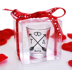 Kemasan Suvenir Pernikahan Kustom, Kotak PVC atau Kotak Putih untuk Gelas Shot Personal dengan Logo - Product Image 2