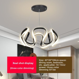 โคมไฟระย้า LED 140W พร้อมรีโมทคอนโทรล ปรับความสว่างได้ 3 สี โคมไฟเพดานสำหรับห้องรับประทานอาหารและห้องครั<span class=keywords><strong>ว</strong></span> - Product Image 6
