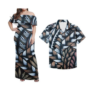 ชุดเสื้อและเสื้อคู่รักสไตล์ลำลอง,ชุดเสื้อดีไซน์ชนเผ่าโพลินีเซีย <span class=keywords><strong>SIA</strong></span> Plumeria แบบกำหนดเอง - Product Image 3