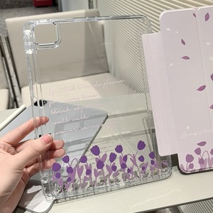 เคสไอแพด Pro Air 7 11นิ้วลายดอกทิวลิปสีม่วงด้านหลังแบบแข็งกันกระแทกพร้อมช่องใส่ดินสอ - Product Image 6