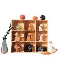 Boîte de rangement en bois écologique et durable, multifonctionnelle, rectangulaire, à grille de neuf compartiments, idéale comme boîte cadeau, avec plateaux et cadres en bois de qualité supérieure pour le rangement