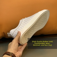 Chaussures décontractées pour hommes en cuir véritable tissées à la main avec semelle souple en caoutchouc, fourniture directe d'usine