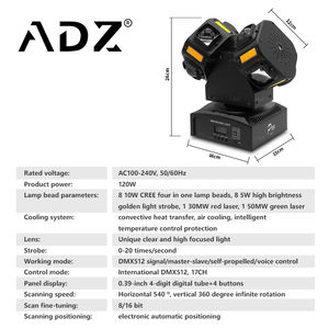 ADZ 120W LED faisceau stroboscopique tête mobile lumière scène Disco Laser spectacle pour DJ <span class=keywords><strong>Concert</strong></span> fête KTV avec DMX512 corps de lampe en aluminium - Product Image 4