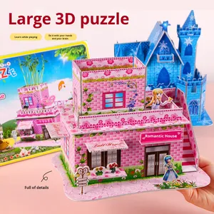 Modèle de puzzle 3D grand format pour enfants à faire soi-même, pour les élèves de 7 à 14 ans, maison <span class=keywords><strong>en</strong></span> <span class=keywords><strong>papier</strong></span>, <span class=keywords><strong>avion</strong></span>, jouet fait main, emballage <span class=keywords><strong>en</strong></span> plastique - Product Image 2
