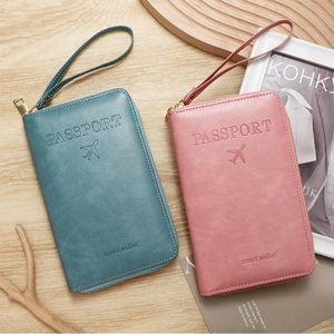 Portefeuille pour passeport long RFID d'affaires, porte-cartes, porte-monnaie à fermeture éclair à la mode, stockage de <span class=keywords><strong>billets</strong></span> pour certificat de voyage - Product Image 2