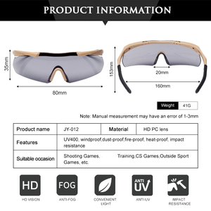 แว่นตาดีไซน์ใหม่ปี <span class=keywords><strong>2026</strong></span> แว่นตาทางยุทธวิธี ป้องกันรังสียูวี 400 สำหรับยิงปืน ล่าสัตว์ เลนส์โพลาไรซ์กันฝ้า เหมาะสำหรับเกม CS และกีฬา - Product Image 4