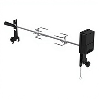 Support de barbecue électrique en acier inoxydable à rotation automatique pour cuisses d'agneau, poulets entiers, portable, style américain, pour rôtissage en extérieur