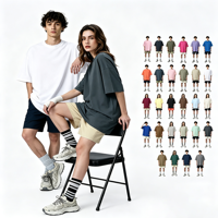 T-shirt en coton blanc délavé, style streetwear, coupe oversize à épaules tombantes, impression personnalisée de haute qualité, t-shirt épais pour homme