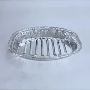 Recipientes descartáveis oblongos retangulares de alumínio para lasanhas de vários tamanhos Caixa de folha de alumínio