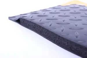 ESD Rubber Mat With PVC / EPDM Foam / Rubber Material Yellow And Black Antifatigue Mat