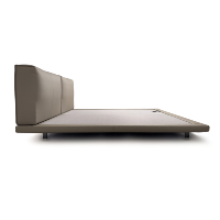 Minimalistisches Schwebendes Stahlbett mit Echtleder-Polsterung, Weiches Kingsize-Bettgestell, Flaches Profil, Langlebig, Umweltfreundlich, Kein Boxspring Erforderlich
