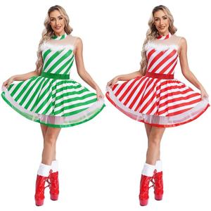 Traje de Ballet <span class=keywords><strong>para</strong></span> Mujer Talla Grande, Disfraz de Bastón de Caramelo <span class=keywords><strong>para</strong></span> Actuación Navideña, Tutú sin Mangas <span class=keywords><strong>para</strong></span> Danza y Patinaje Artístico - Product Image 3