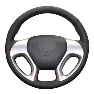 DIY Black Artificial Leather Car Steering Wheel Cover For Hyundai ix35 2011-2015 Tucson 2 2010 2011 2012 2013 2014 2015