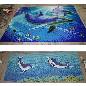 Hasin Unterwasser Welt Dolhpin Tier kinder Schwimmen Glas Blau Fischteich Mosaik Dolfin Pool Fliesen