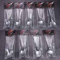 Ensemble de Couverts Économique avec Manche Gaufré, Cuillères, Fourchettes et Couteaux en Acier Inoxydable, Assortiment pour l'Asie du Sud-Est, l'Indonésie et le Moyen-Orient