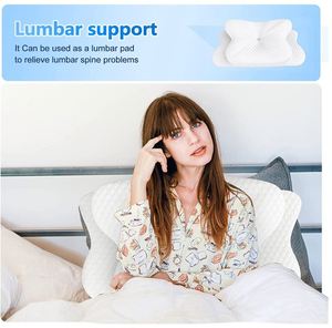 หมอนรองคอแบบโค้งปรับได้100% ปลอกผ้าฝ้ายถอดซักได้เพื่อความสบายในการนอนหลับใช้งานได้ทุกฤดู - Product Image 5