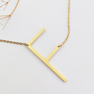 Collana iniziale <span class=keywords><strong>lettera</strong></span> <span class=keywords><strong>F</strong></span> in acciaio inossidabile fai da te personalizzata Joyeria Acero oro inossidabile 26 Lettes collana accessori coreani - Product Image 6