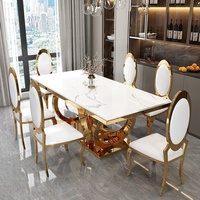 Ensemble de salle à manger moderne pour restaurant, mobilier commercial, table et chaises durables en acier inoxydable par Kingflower