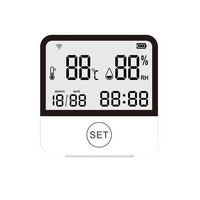 Thermostat numérique intelligent Tuya avec écran IPS, fonctionne sur piles, capteur de température et d'humidité, application Android