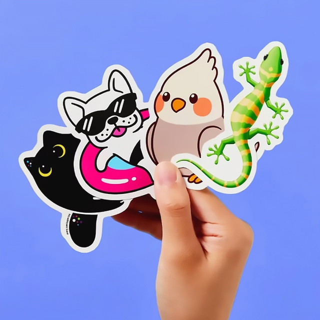 Laptop Waterproof Adhesive Vinyl Sticker Anime Label Printed UV Printing Custom Logo Stickers Cartoon Weather Promotional