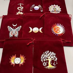 1 Uds. Bolsa de almacenamiento de tarjetas de Tarot con cordón de terciopelo, bolsa de regalo de viaje cosmética de joyería para sostener cristales curativos, suministros de <span class=keywords><strong>brujería</strong></span> - Product Image 1