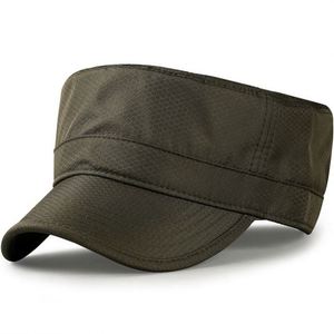 <b>Summer</b> Breathable <b>Flat</b> Top Mesh Fabric Sun Hat Men Outdoor Daily Dress Cadet <b>Cap</b> for Men - Product Image 3