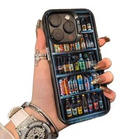 Coque de téléphone portable pour 17 Pro Max 15 14 - Design animalier avec éléments tendance en forme de bouteille de soda, antichoc, en acrylique, haut de gamme, amusante et créative