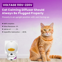 Diffuseur apaisant pour chat Kit de diffusion de phéromones Réduire l'anxiété et le stress chez les chats Comprend 2 diffuseurs et 4 recharges pour soulager le stress