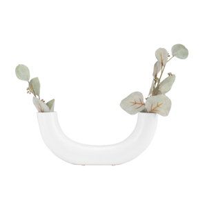 Vaso in ceramica a forma di U per soggiorno, ufficio, decorazione per la casa, vaso per fiori astratti, espositore da tavolo moderno - Product Image 4